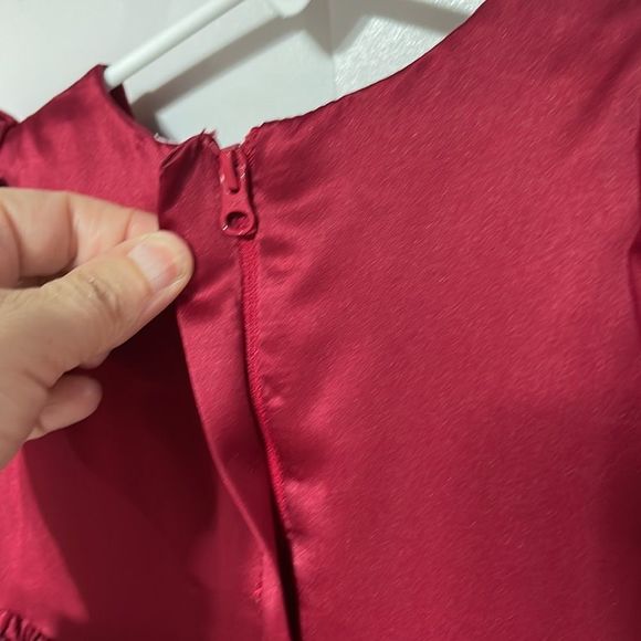 Rosette Burgundy Baby Girl Special Occasion Dress and Bloomers 18 months - Picture 11 of 13